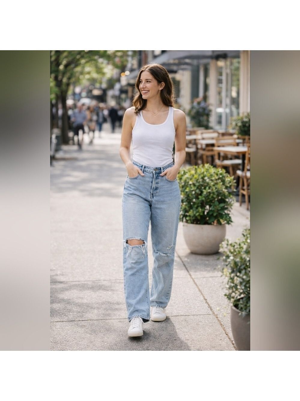 Denim Forum Joni High Rise Loose Jeans Women’s 29 Distressed 90s Fit